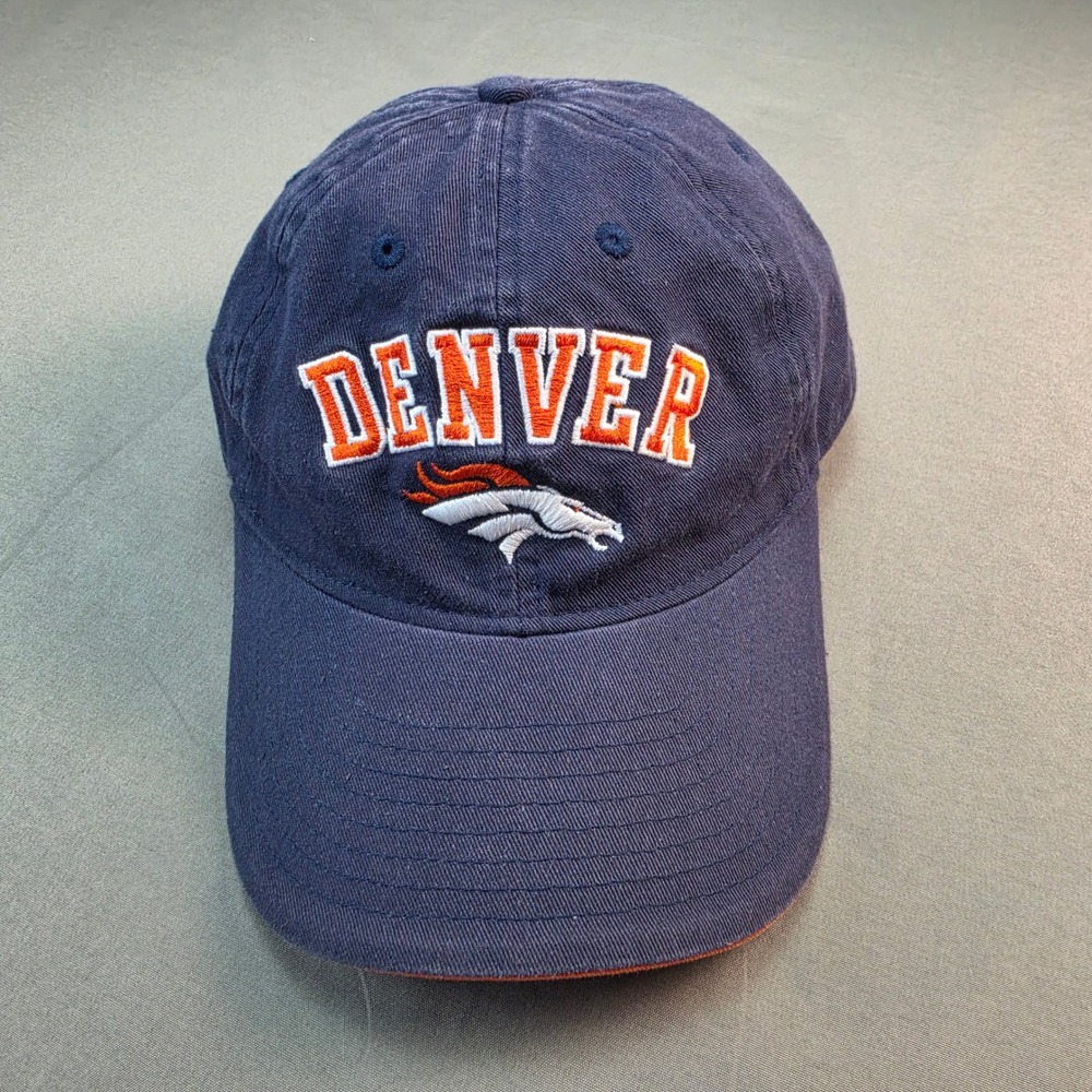 NFL Team Apparel Denver Broncos Hat Mens OSFM Blue Embroidered Baseball Cap